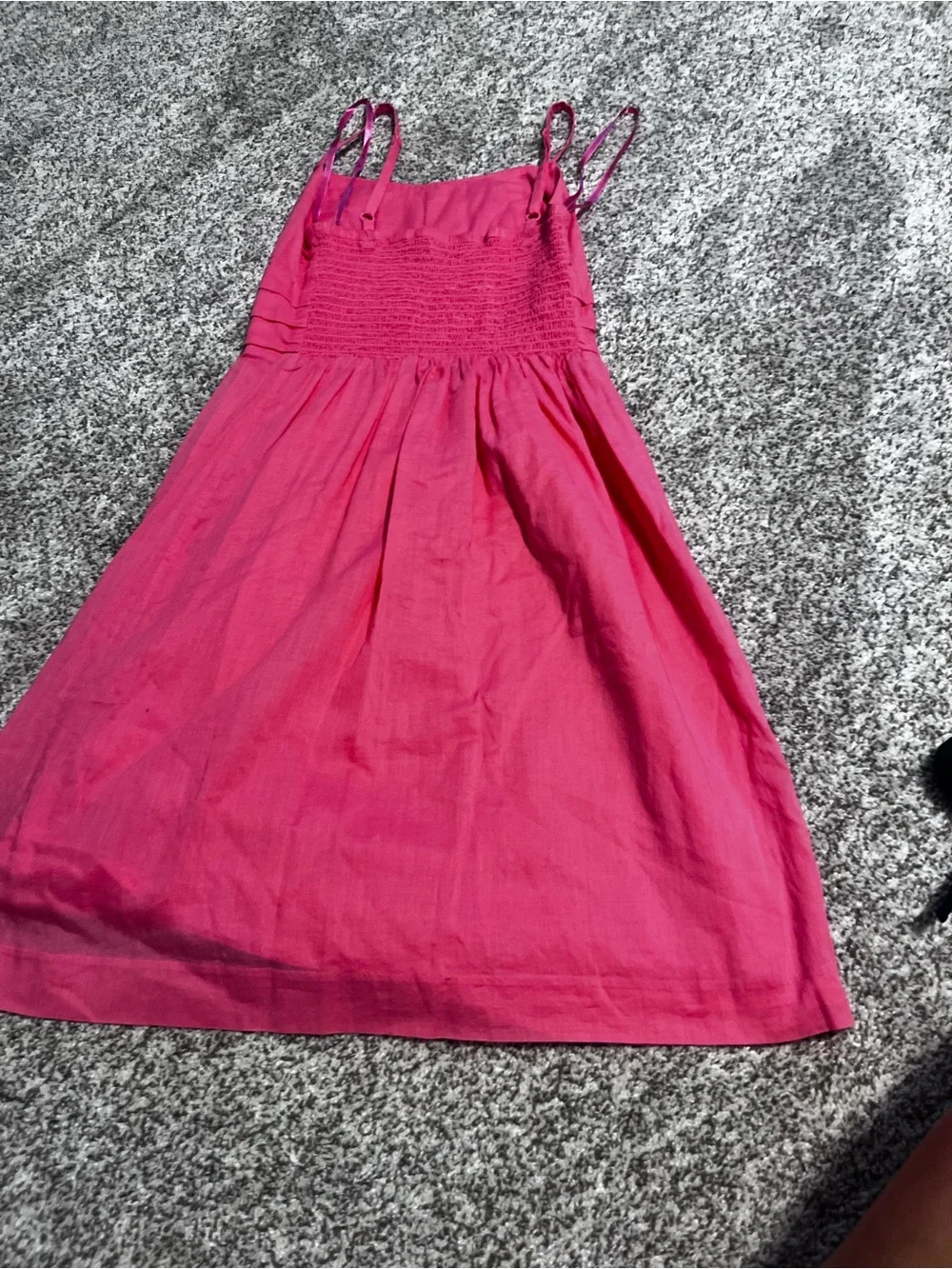New York & Company Pink Cotton Pleated Sundress XS Sleeveless Summer Dress
